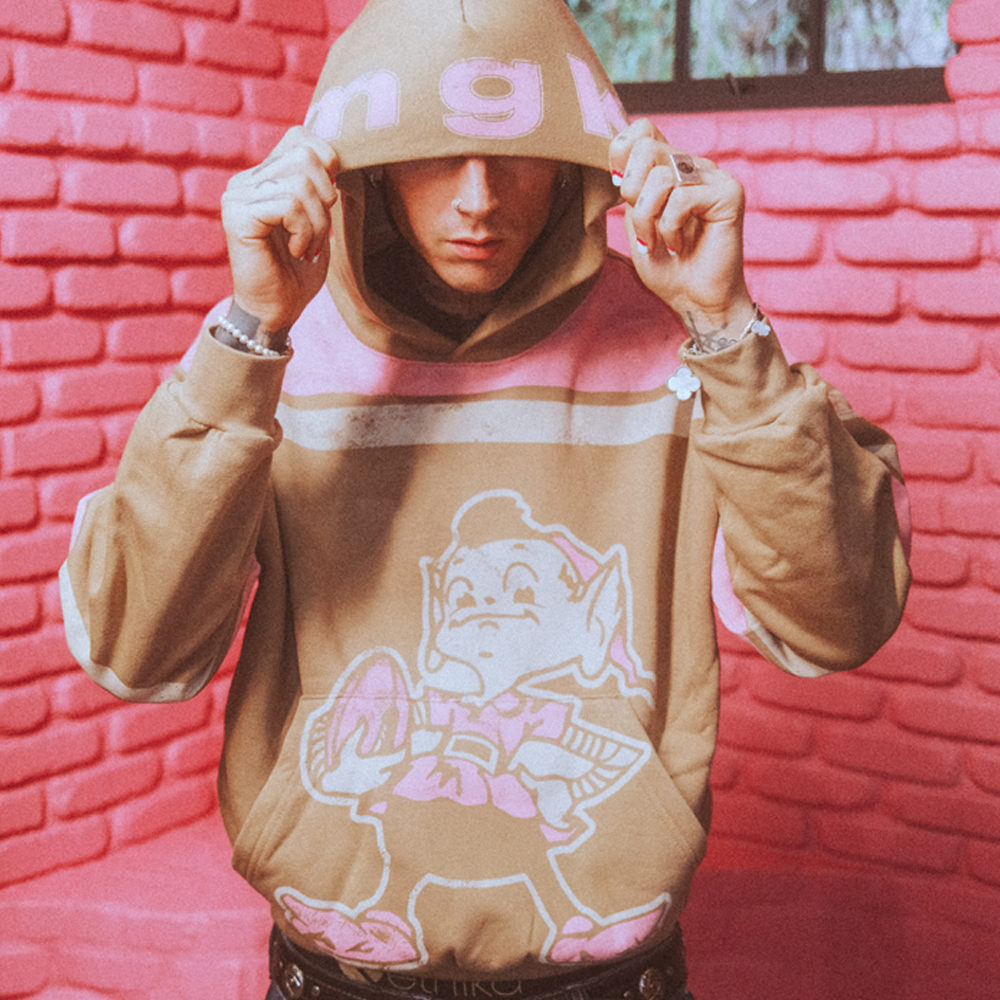 mgk x Cleveland Browns Tan Hoodie Lifestyle