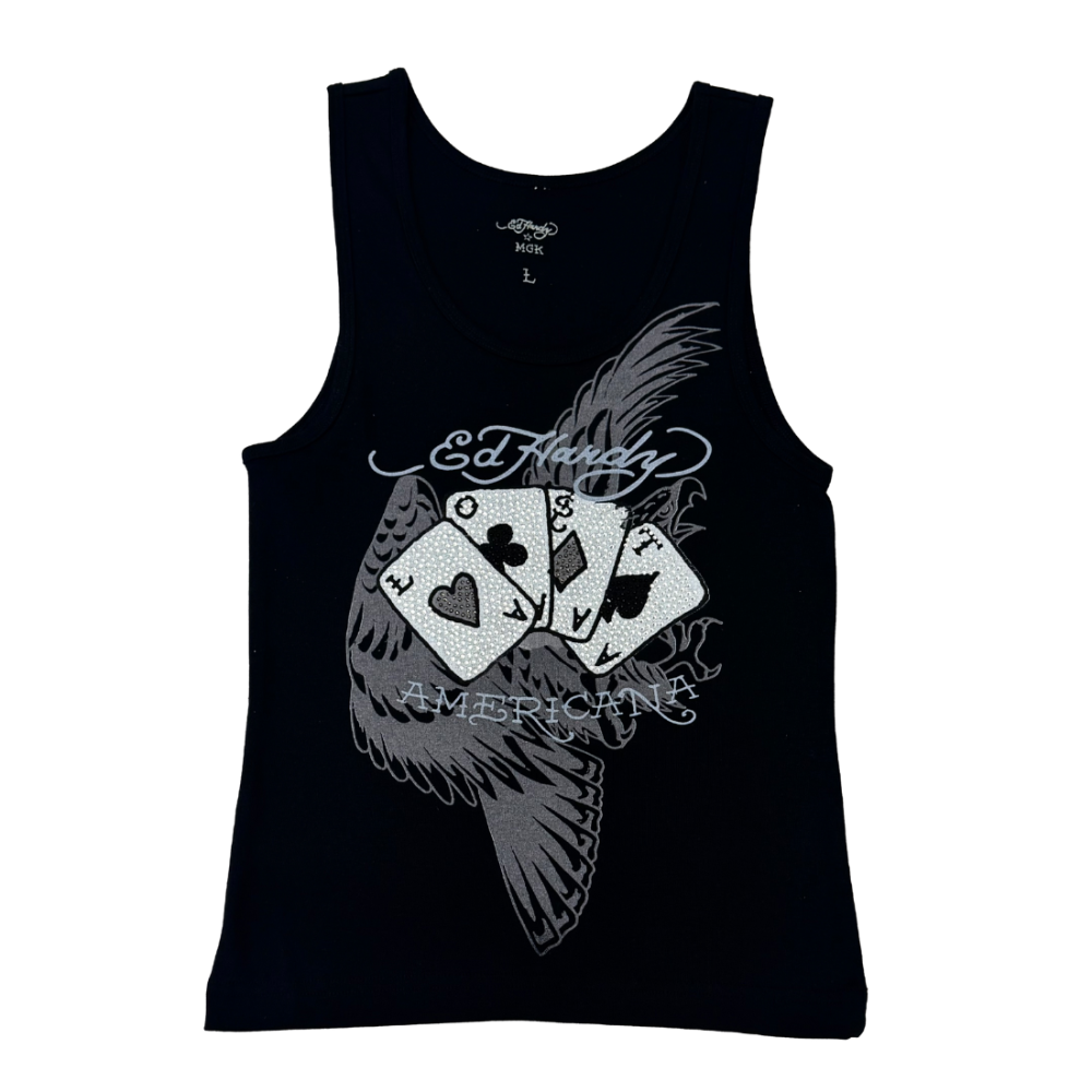 lost cards rhinestone rib tank - Machine Gun Kelly Official Store