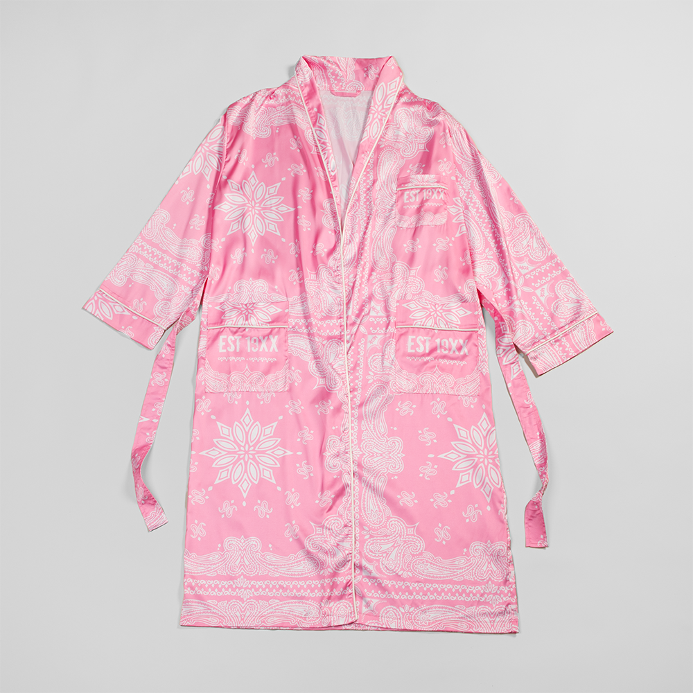 EST 19XX PINK BANDANA PRINT ROBE