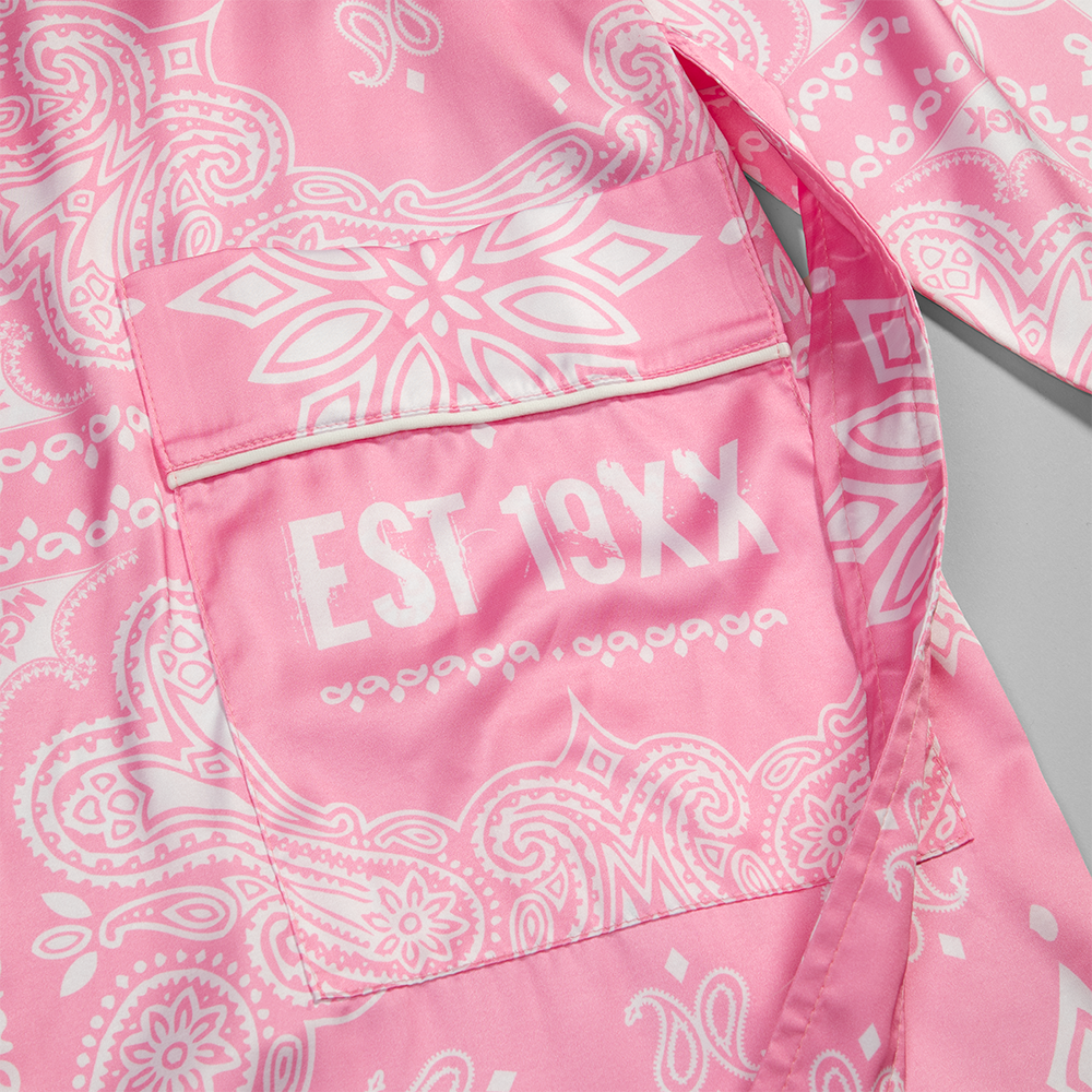 EST 19XX PINK BANDANA PRINT ROBE Detail