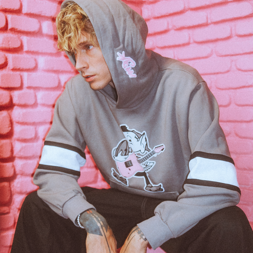mgk x Cleveland Browns Grey Hoodie Lifestyle