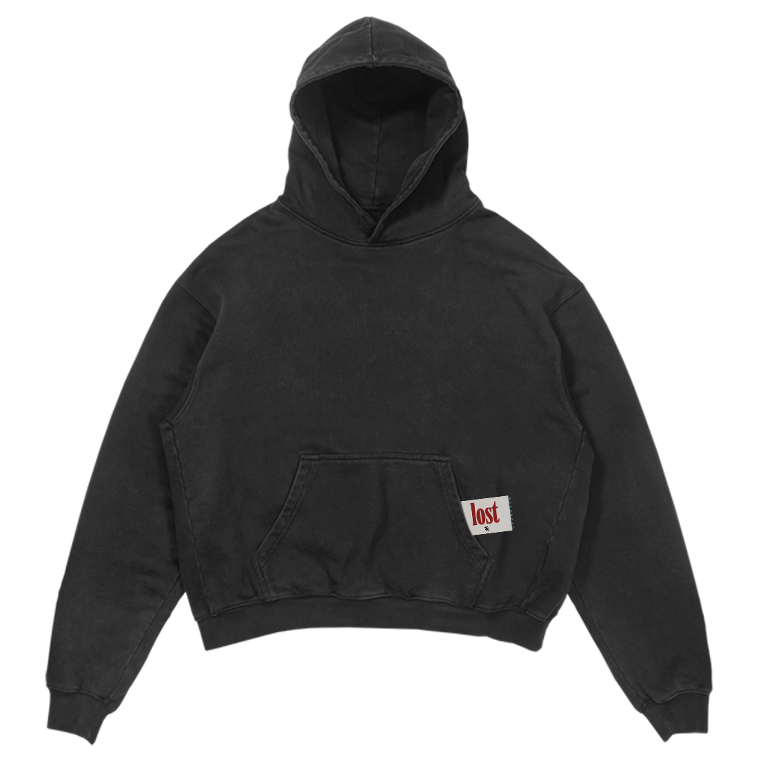 black lost hoodie front
