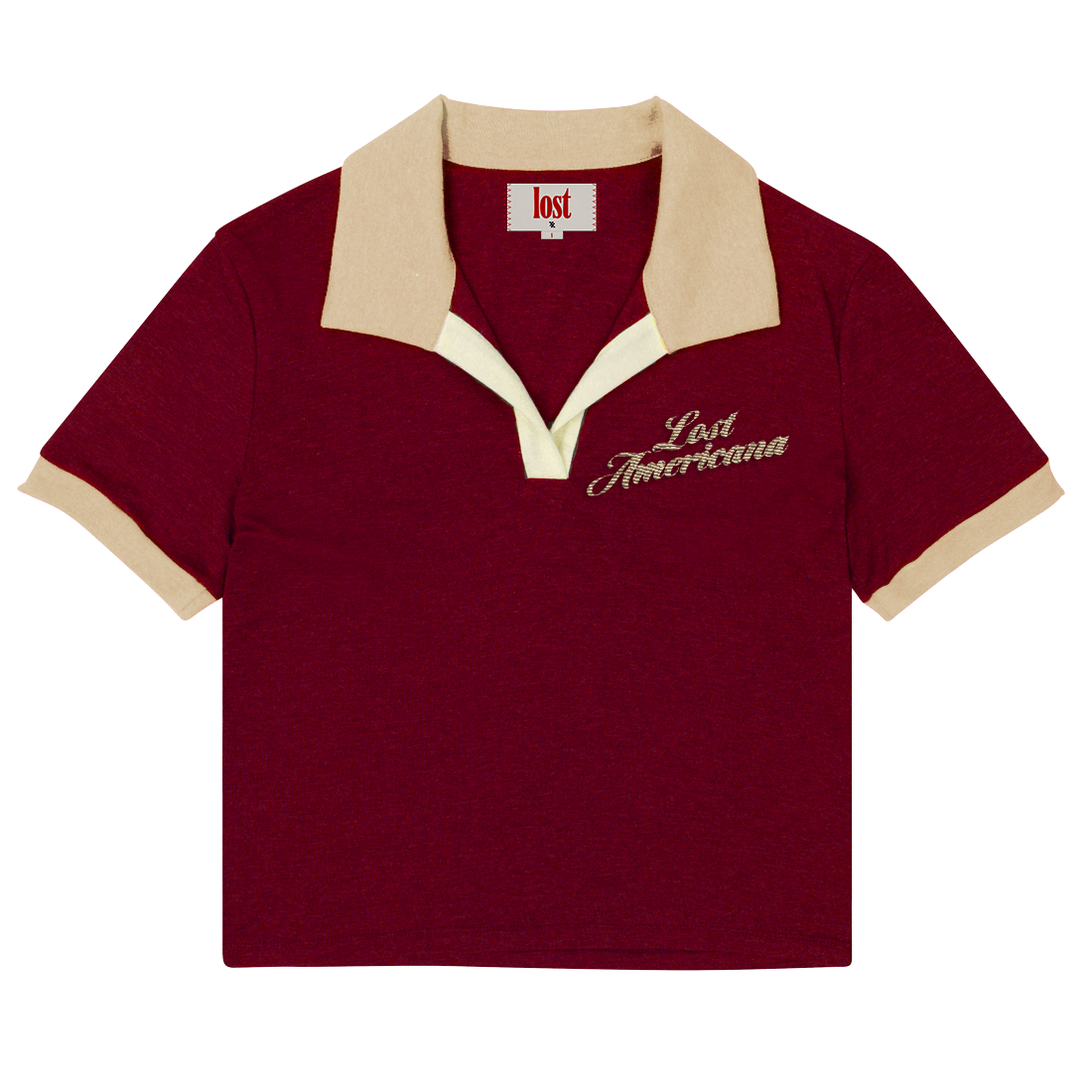 embroidered crop polo