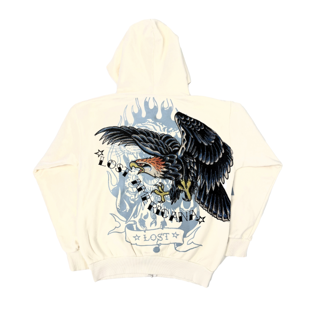 eagle rhinestone hoodie back