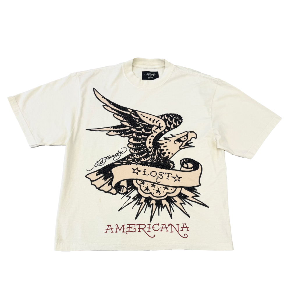 lost eagle rhinestone boxy tee